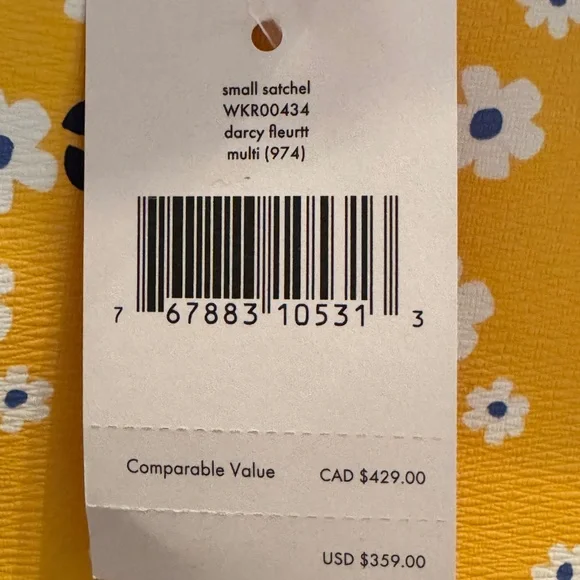 Kate Spade Darcy Fleurtt Yellow Daisy Small Satchel NWT - Picture 2 of 2